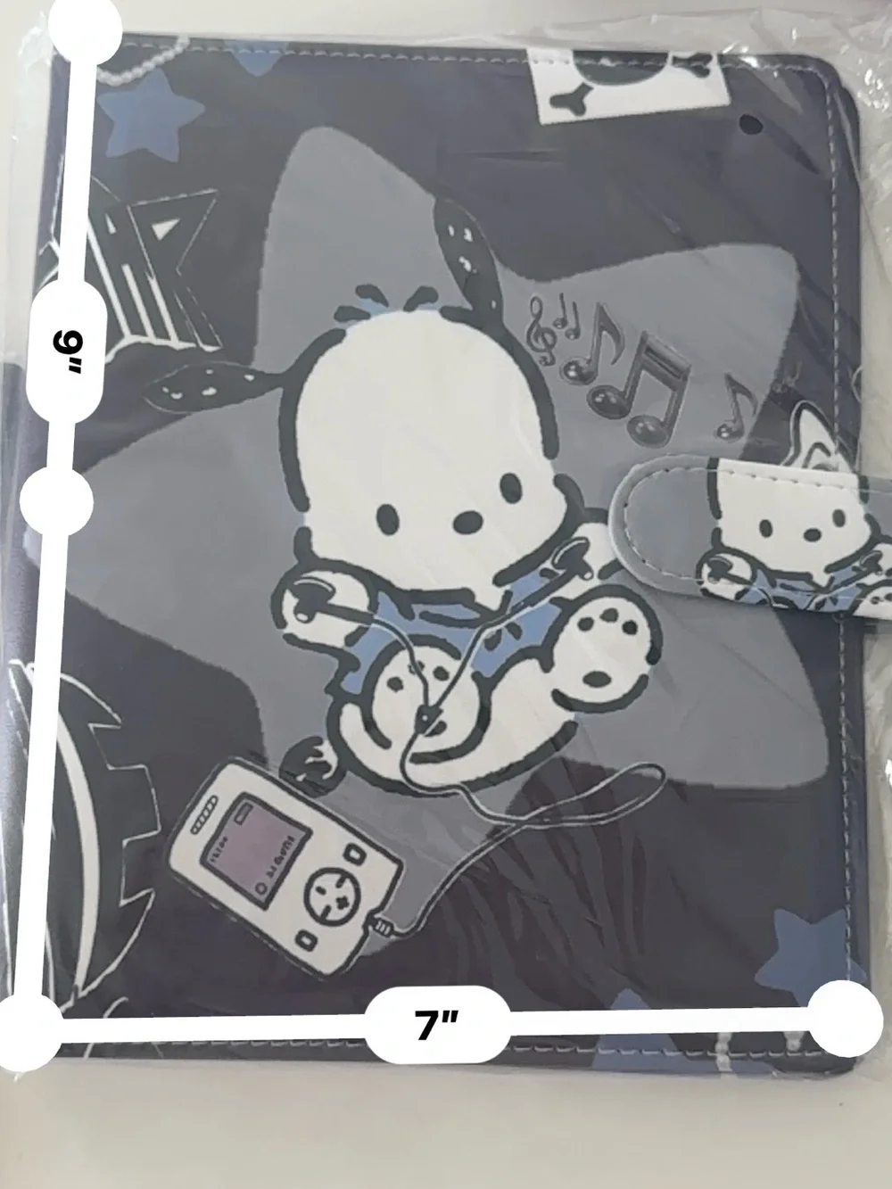 Pocha Puppy Black and Gray Binder